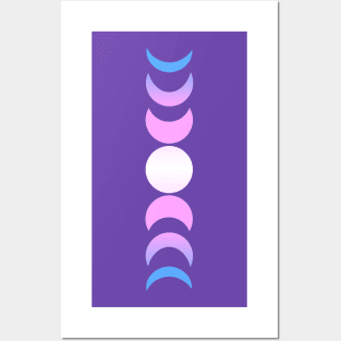 Moon Phases Pride (Trans) Posters and Art